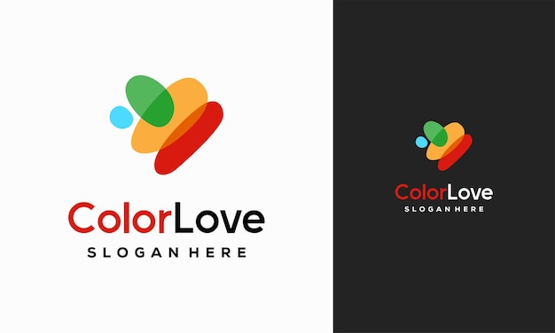 Logo d'amour coloré conçoit vecteur de concept vecteur de modèle de logo de soins cardiaques