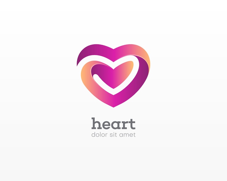 Vecteur logo d'amour. logo d'amour fort