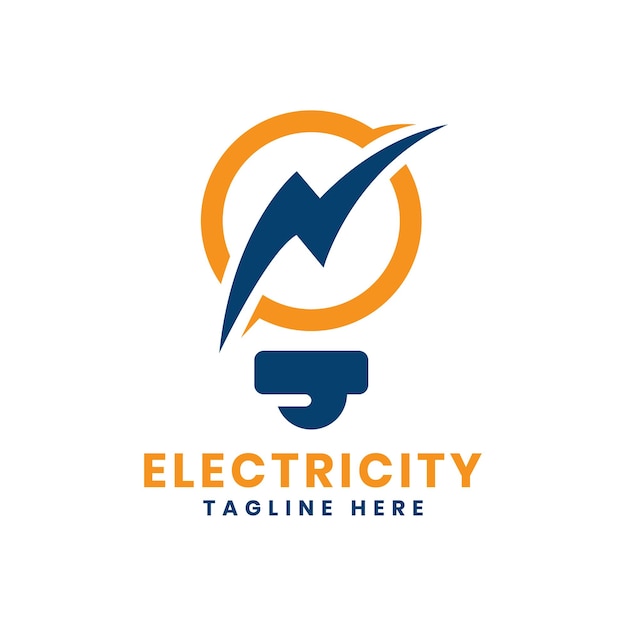 Vecteur le logo de l'ampoule électrique est un concept moderne avec le panneau de lampoule électrique et de léclairage.