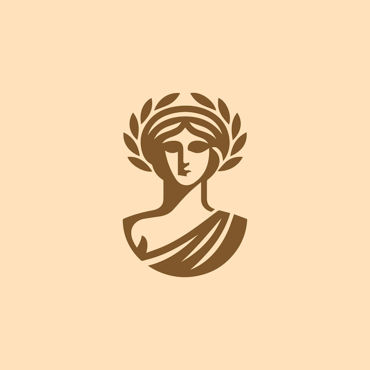 Vecteur le logo de l'ancienne dame grecque 7