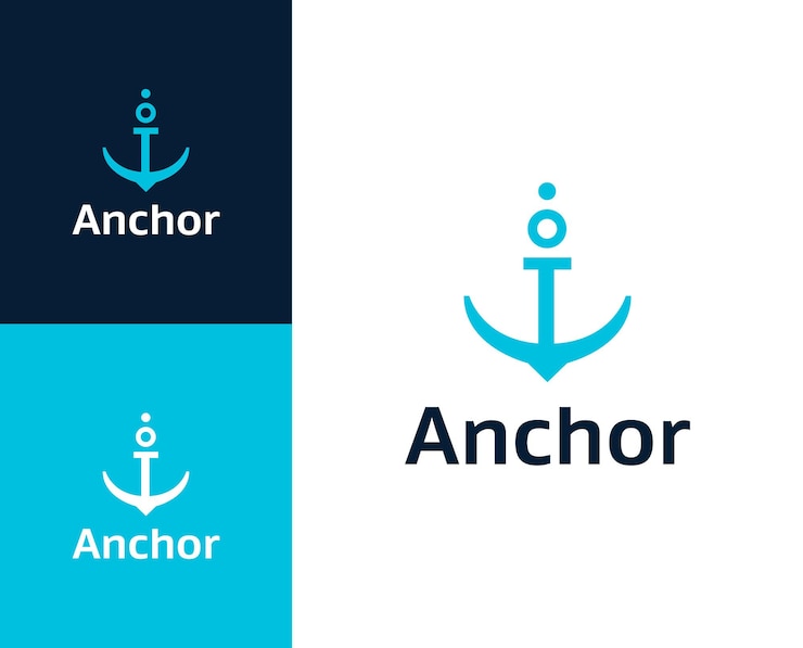 Vecteur le logo de l'ancre est une illustration de conception de logo d'ancre.