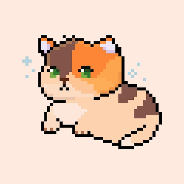 Logo d'animal de compagnie mignon pixel petit minou