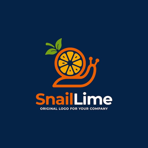 Logo Animal Unique Avec Le Concept D'un Escargot Portant Un Citron