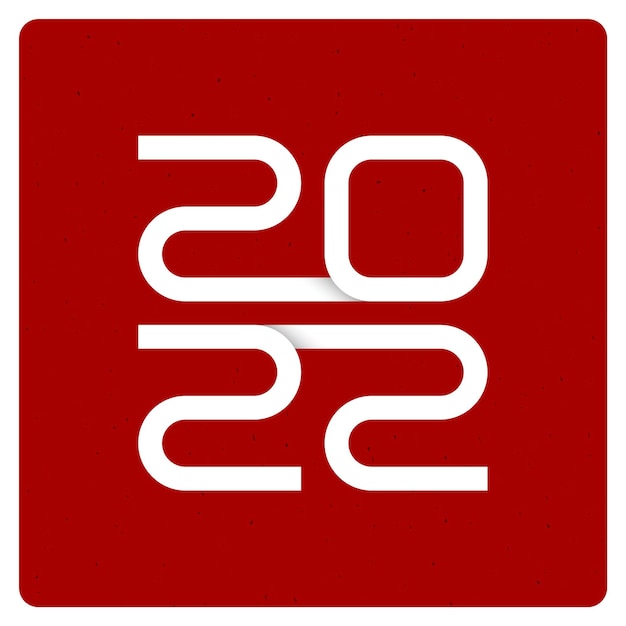 Logo de l'année 2022 avec effet d'ombre. Illustration vectorielle.
