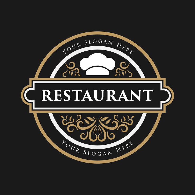 Logo antique occidental de style de luxe vintage pour le restaurant de l'hôtel et le café