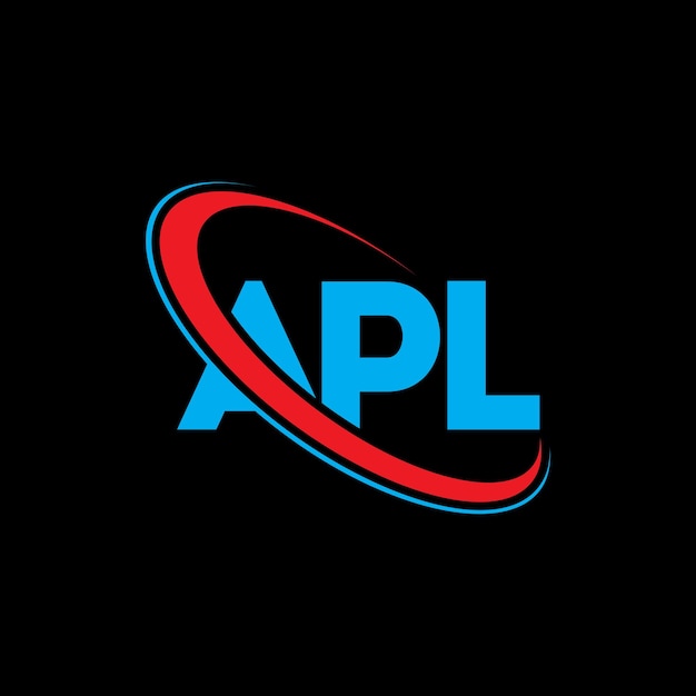 Vecteur le logo apl, la lettre apl, les initiales apl, le logo apl lié au cercle et au monogramme en majuscules, la typographie apl pour les entreprises technologiques et la marque immobilière.