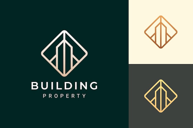 Logo De L'appartement Ou Du Complexe Dans Une Forme Simple Et Propre