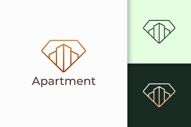 Logo D'appartement Ou De Propriété En Forme De Losange Pour Les Entreprises Immobilières