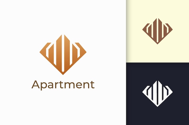 Logo D'appartement Ou De Propriété En Forme De Losange Pour Les Entreprises Immobilières