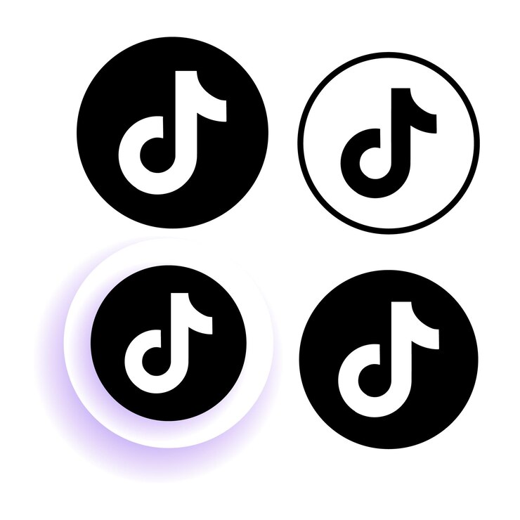 Vecteur le logo de l'application tik tok est d'un design minimal et simple.