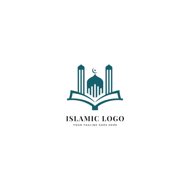 Vecteur logo de l'apprentissage musulman modèle de logo d'apprentissage islamique illustration vectorielle