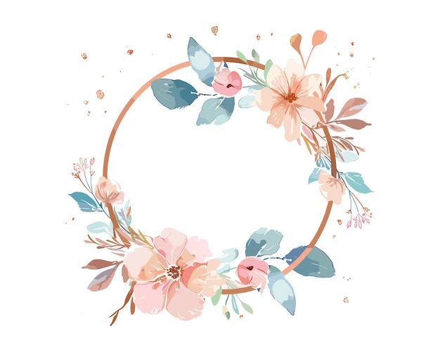 Le logo à l'aquarelle chic, la floraison lumineuse, l'aiguille à l'eau élégante avec l'art vectoriel du texte