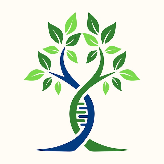 Le logo de l'arbre d'ADN est un arbre génétique, une icône simple de recherche médicale, de santé et de conception de laboratoire.