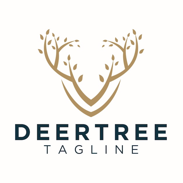 Vecteur logo d'arbre de feuille de cerf