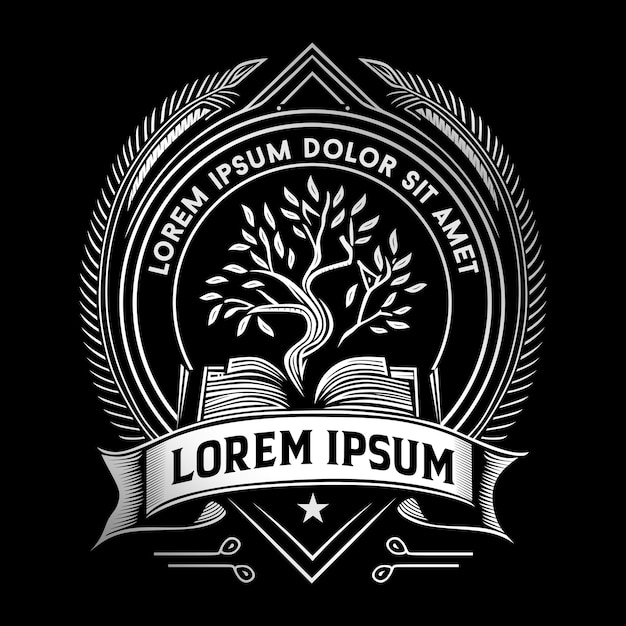 Logo D'arbre De Livre De Luxe