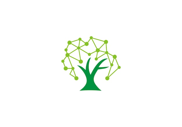 Logo De L'arbre Technologique Molécule Créative Modèle De Conception D'icône De Connexion Numérique