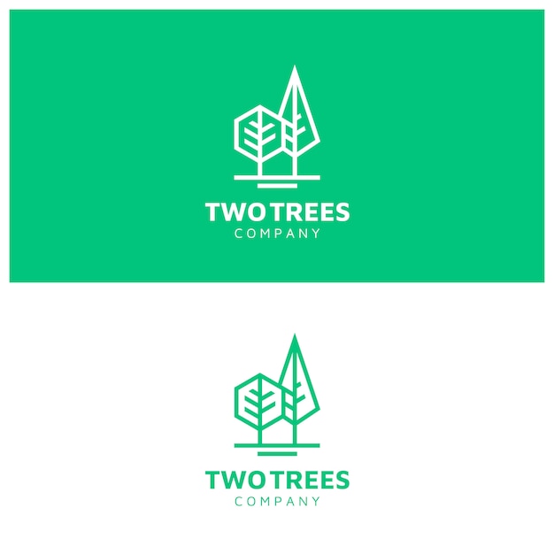 Logo D'arbres Simples Modernes Avec Style De Dessin Au Trait