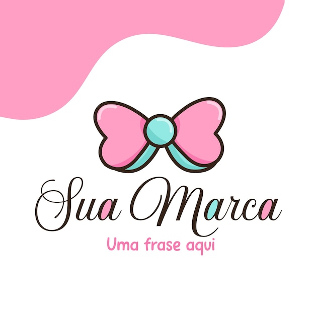 Logo d'arc mignon avec des couleurs roses et turquoises pour l'image de marque