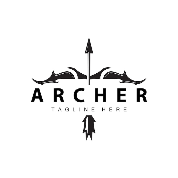 Le Logo De L'archer Vecteur Design Vintage Inspiration Ancienne Archer Outil Flèche Modèle De Marque