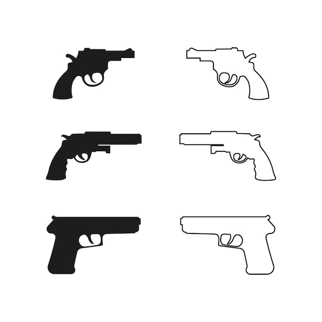 Logo d'arme à feu et tireur d'élite de soldat de l'armée tiré vector Illustration de conception revolver de tir militaire