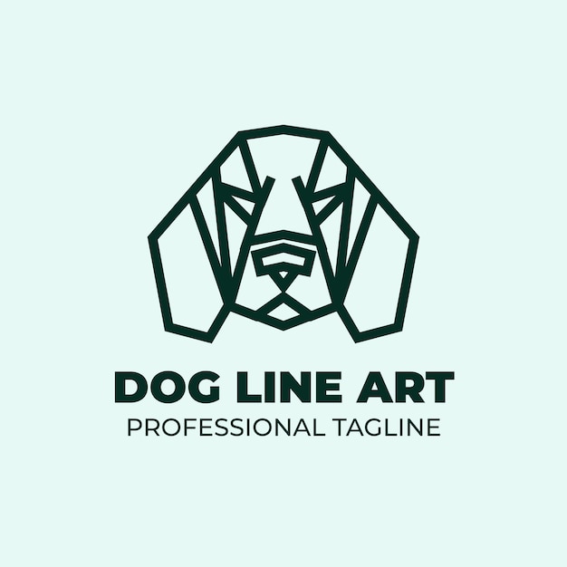 Logo D'art De Ligne De Chien