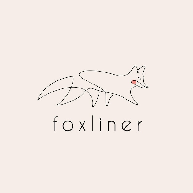 Logo D'art De Ligne Monoline Fox