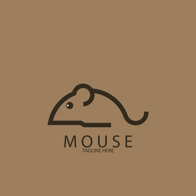 Logo D'art De Ligne De Souris Simple Et Modèle Vectoriel