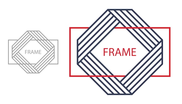Vecteur logo d'art de ligne vectorielle géométrique isolé sur blanc, symbole de style contemporain linéaire abstrait, emblème de forme géométrique, élément de conception graphique de marque d'entreprise.