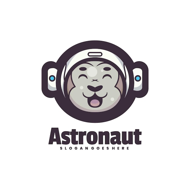 Logo D'astronaute Avec Une Tête En Cercle