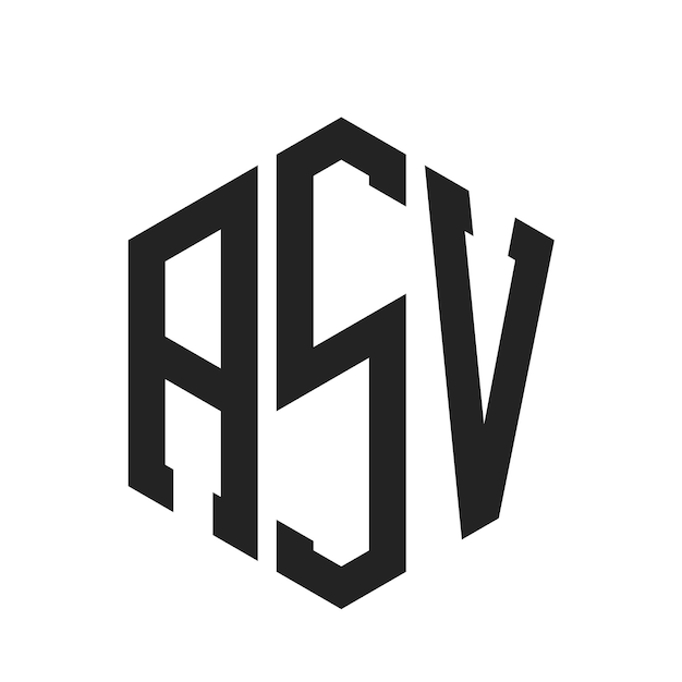 Le logo ASV Design Initial Letter ASV Monogram Logo en utilisant une forme hexagonal