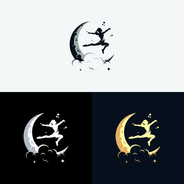 Logo Atteindre Les Rêves Avec Le Symbole De La Lune