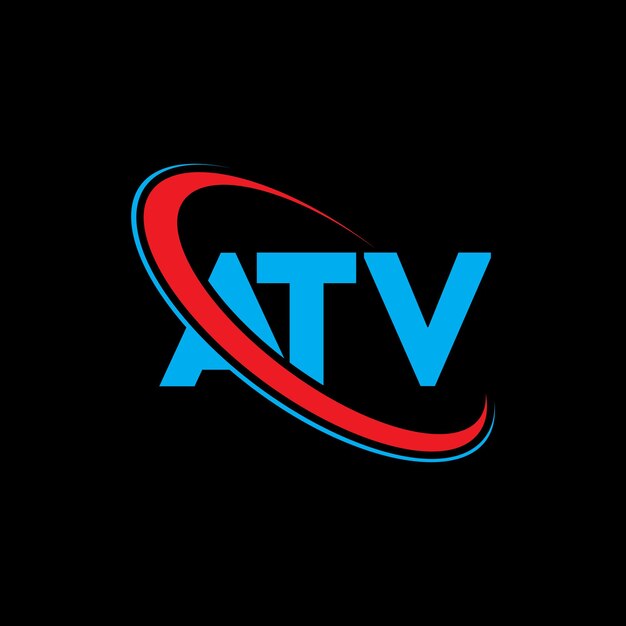 Logo Atv Atv Lettre Atv Lettre Logo Conception Initiales Logo Atv Lié à Un Cercle Et Un Monogramme En Majuscules Logo Atv Typographie Pour Les Entreprises Technologiques Et La Marque Immobilière