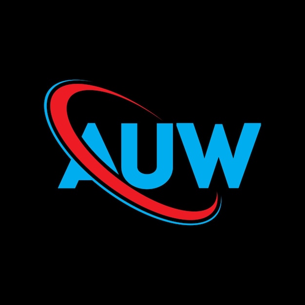 Vecteur logo auw lettre auw logo de lettre auw initiales auw logo lié à un cercle et un monogramme en majuscules logo auw typographie pour les entreprises technologiques et la marque immobilière