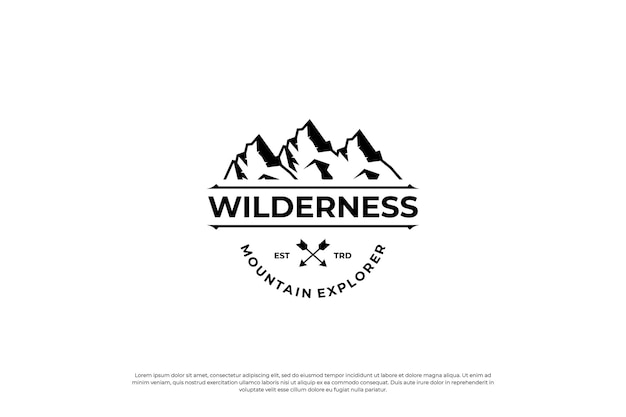 Logo D'aventure Modèle De Conception De Logo D'exploration De Montagne Conception D'insigne D'alpiniste