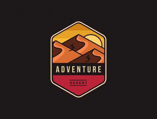 Logo D'aventure Paysage Désertique Minimaliste Abstrait