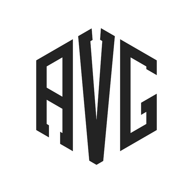 Le logo AVG Design Initial Letter AVG Monogram Logo en utilisant la forme d'hexagone