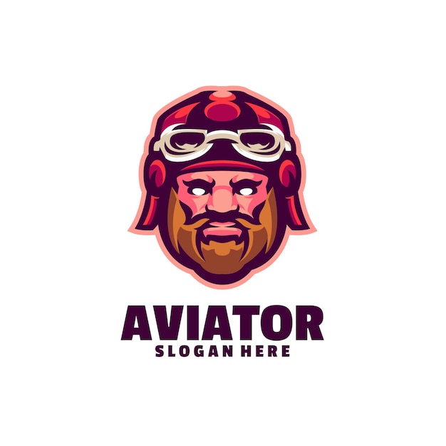 Logo Aviateur Isolé Sur Blanc