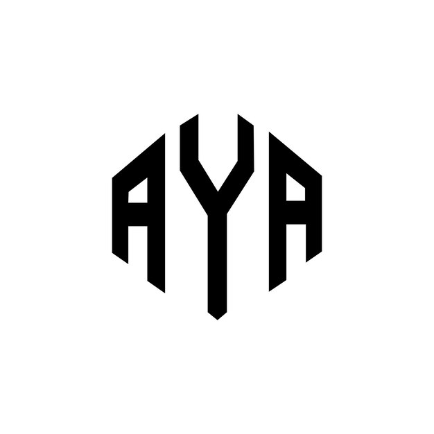 Vecteur le logo aya en forme de lettre avec forme de polygone aya design de logo en forme de polygon et de cube aya modèle de logo vectoriel hexagonal couleurs blanc et noir aya monogramme logo d'entreprise et immobilier