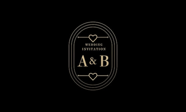 Vecteur logo a & b avec un coeur dessus