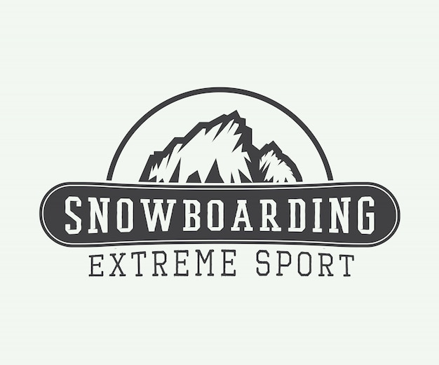 Vecteur logo, badge, emblème de snowboard