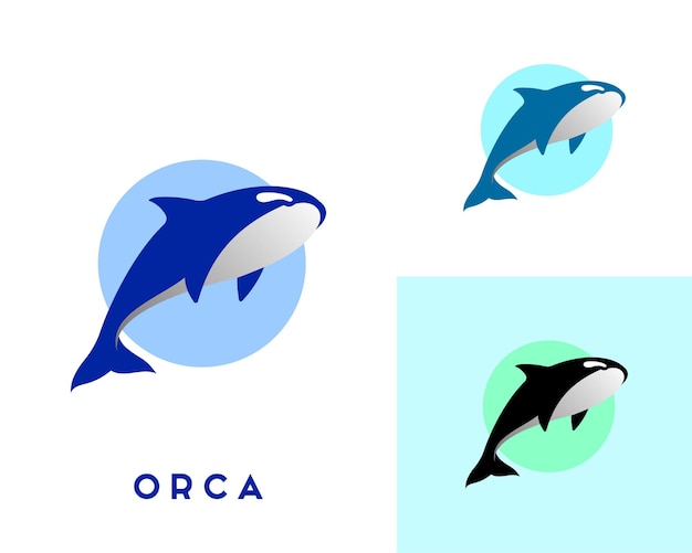 Logo De Baleine Orque Sur Fond De Cercle