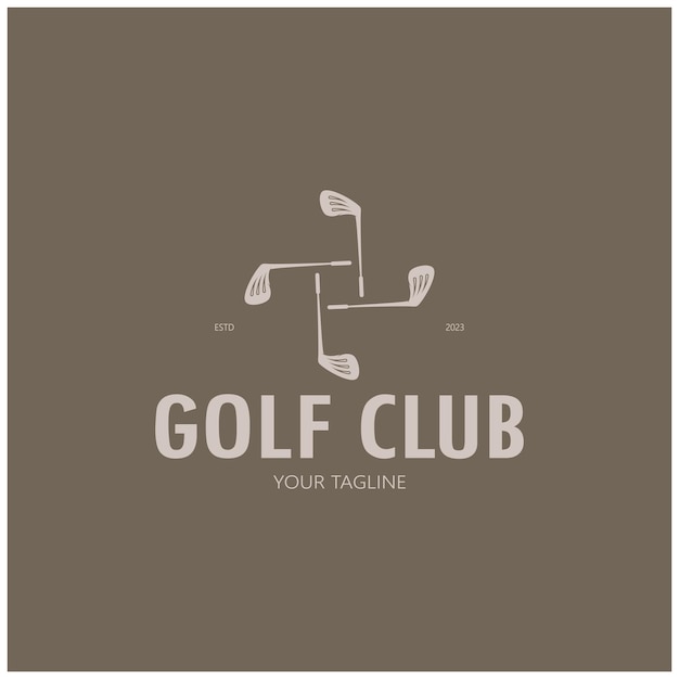 Logo de balle de golf Logo de bâton de golf pour l'équipe de golf professionnelle tournoi de club de golf entreprise de magasin de golf