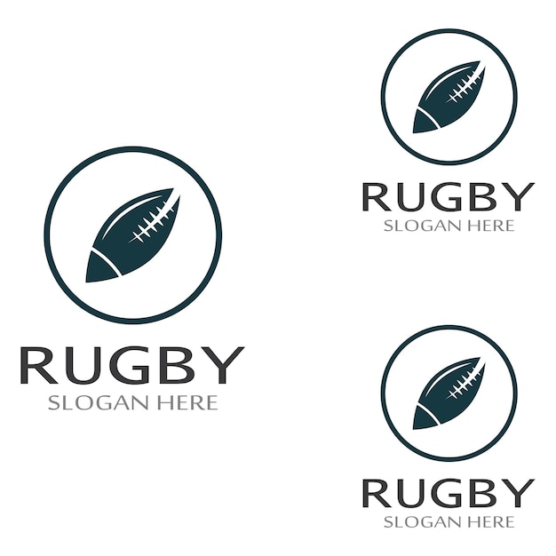 Logo de ballon de rugby Utilisation d'un concept de conception de modèle d'illustration vectorielle Peut être utilisé pour les logos sportifs et un logo d'équipe