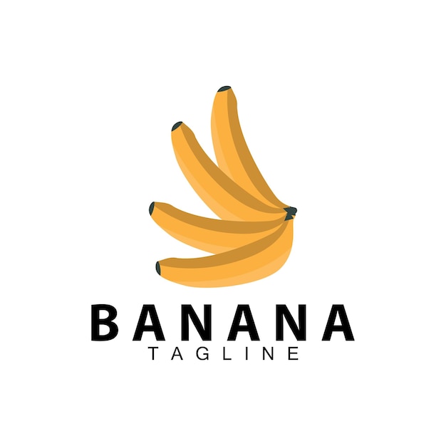 Vecteur le logo de la banane est conçu par l'agriculteur de la plantation fraîche de fruits de banane.