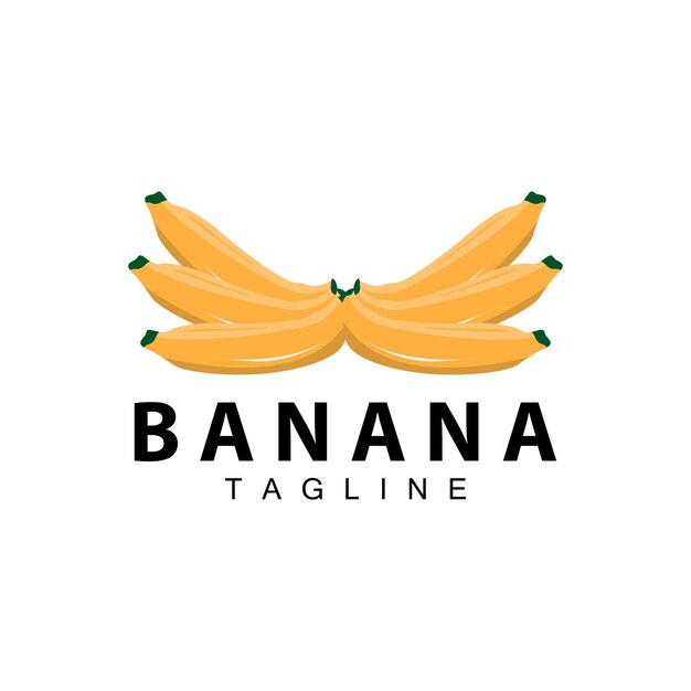 Vecteur le logo de la banane est conçu par l'agriculteur de la plantation fraîche de fruits de banane.