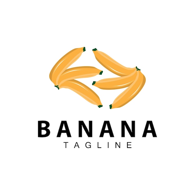 Vecteur le logo de la banane est conçu par l'agriculteur de la plantation fraîche de fruits de banane.