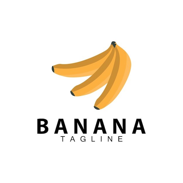 Vecteur le logo de la banane est conçu par l'agriculteur de la plantation fraîche de fruits de banane.