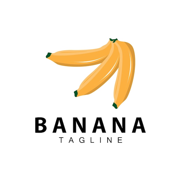 Vecteur le logo de la banane est conçu par l'agriculteur de la plantation fraîche de fruits de banane.