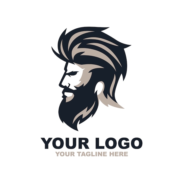 Logo De Barbier Homme Barbe