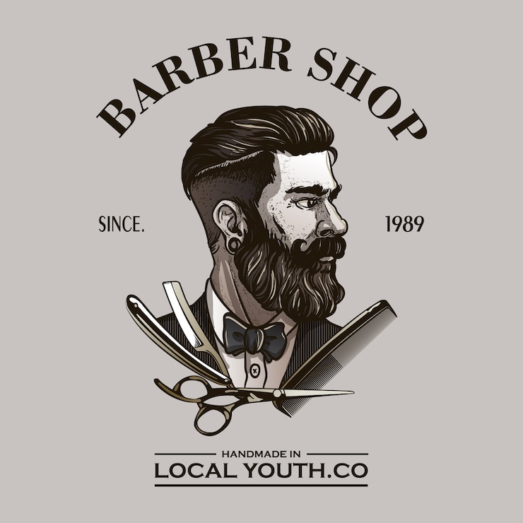 Vecteur logo de barbier